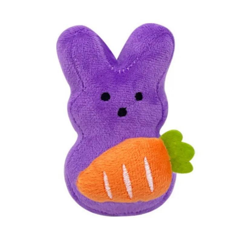 Easter Bunnies with carrot plush toy, 4.7 inches