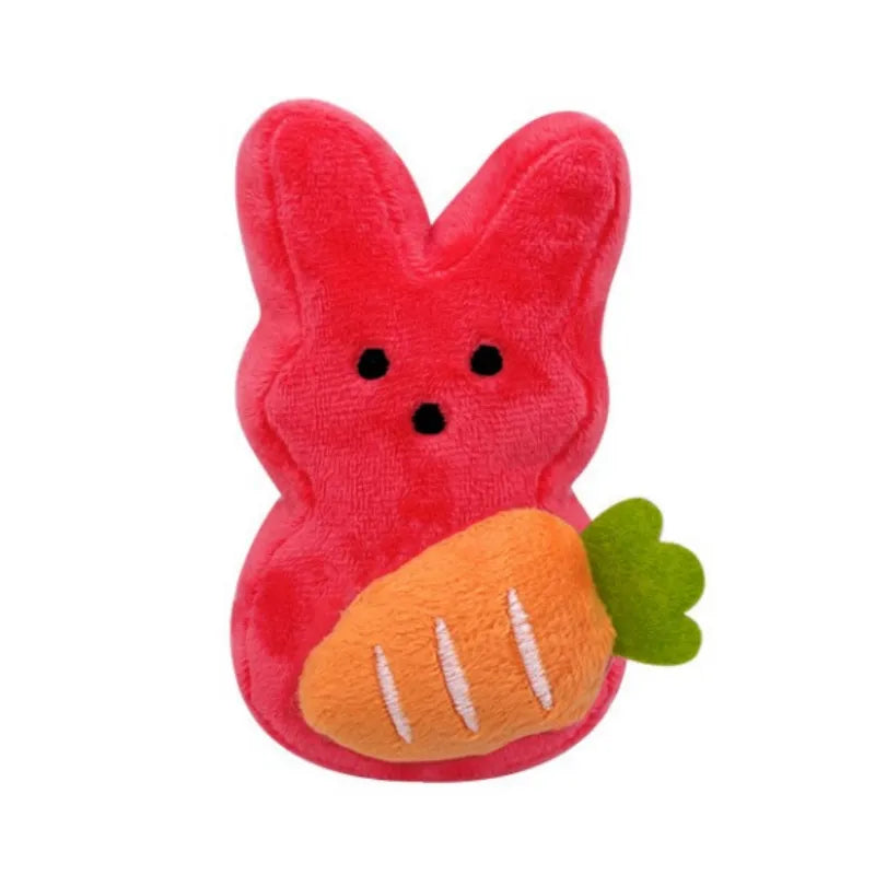 Easter Bunnies with carrot plush toy, 4.7 inches