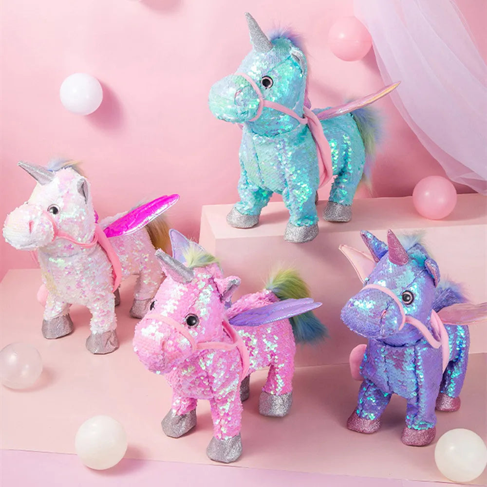 unicorn electric plush toy