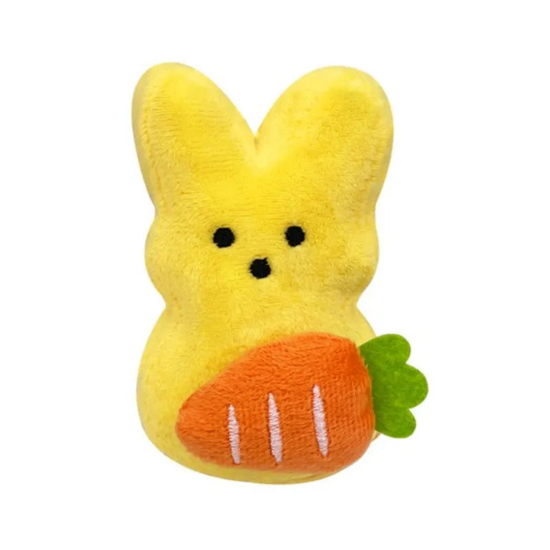 Easter Bunnies with carrot plush toy, 4.7 inches