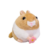 A hamster plush toy with a winding tail and singing, 4.6*4.6*4.5 inches (brown)