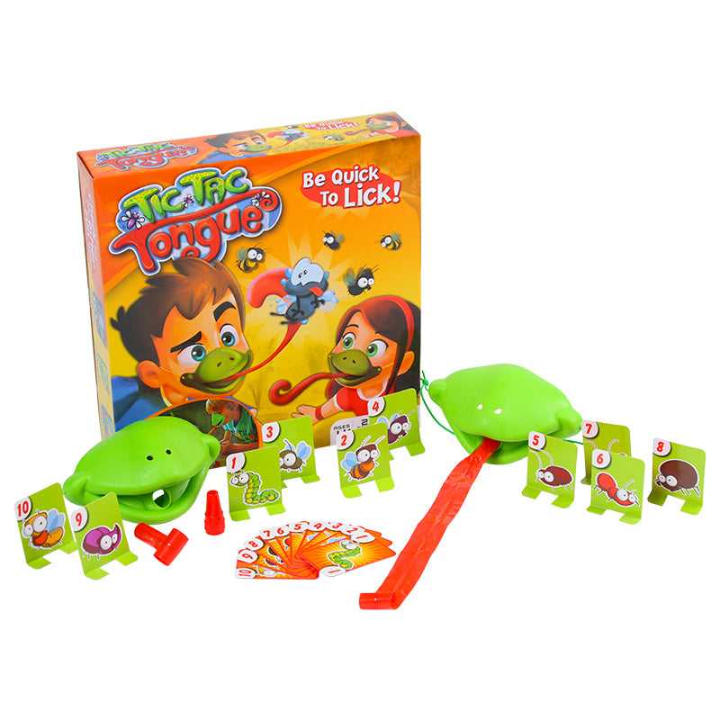 Tongue sticking lizard mask interactive toy, 2pcs, green