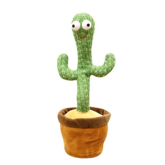 Electric cactus plush toy singing luminous dancing cactus festive funny early education toy (green)