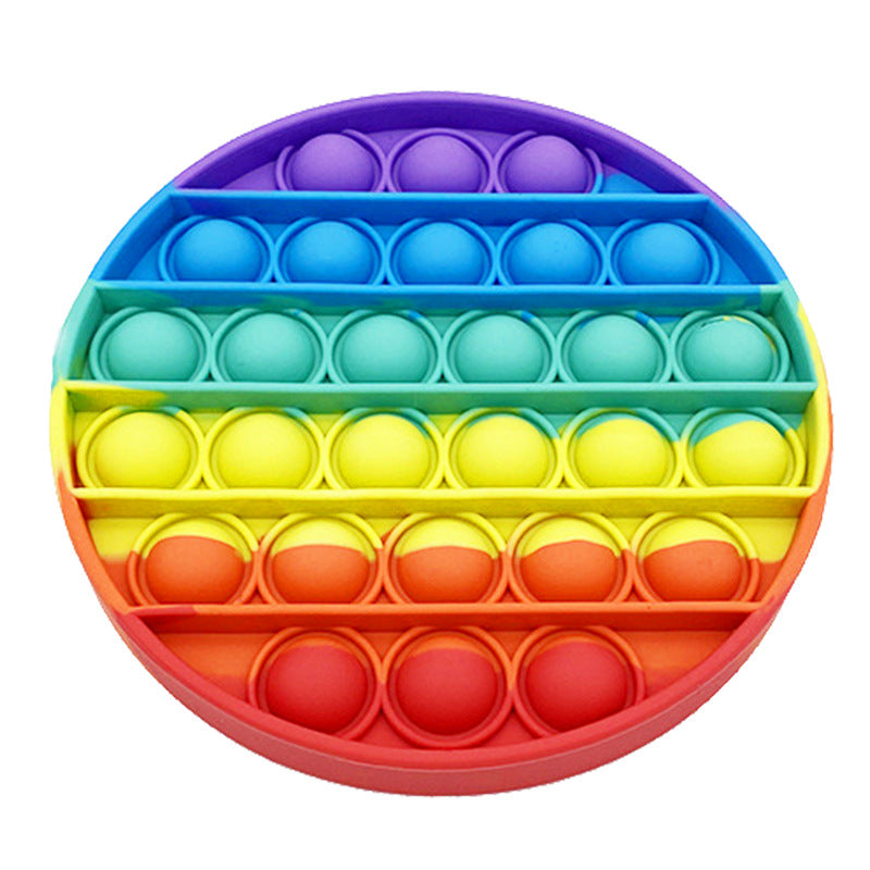 Rainbow Pop Fidget Toy, Push Pop Bubble Fidget Sensory Toy for Kids and Adults, Fidget Popper Stress Reliever, Circle, Square, Octagon, Heart.