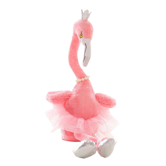 Electric flamingo stuffed animal, can sing and twist the body stuffed toy, 12.6 inches, (pink)