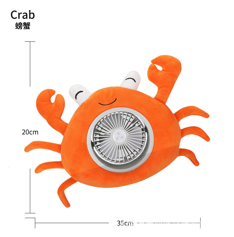 Cartoon animal USB charging fan plush toy
