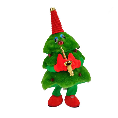 Singing & Dancing Christmas Tree Plush Toy Stuffed Electric Toys Good Xmas Gift for Kids, 15.7''