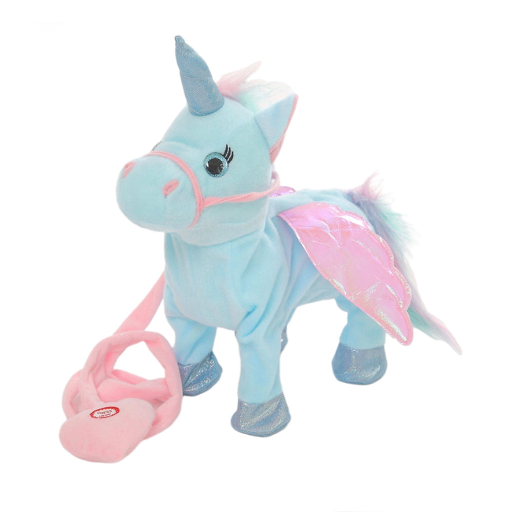 Four-legged walking unicorn singing filled electronic pegasus interactive plush toy