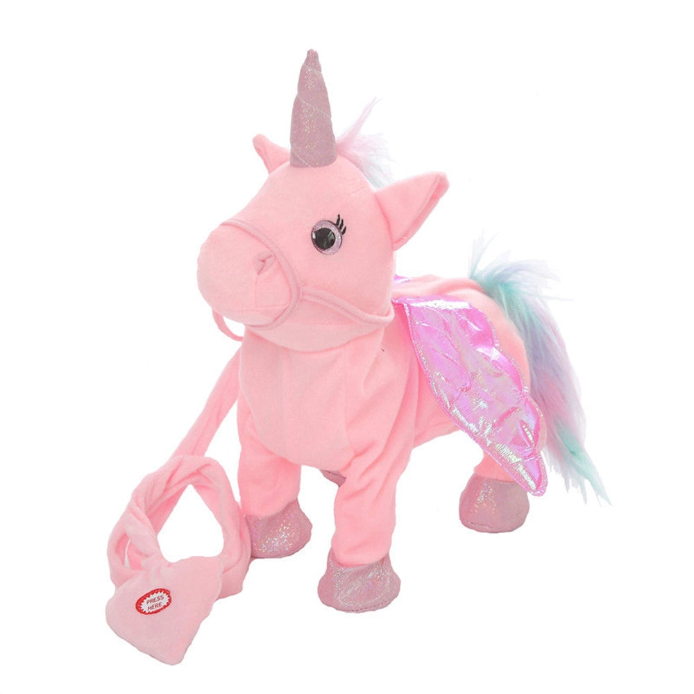 Four-legged walking unicorn singing filled electronic pegasus interactive plush toy