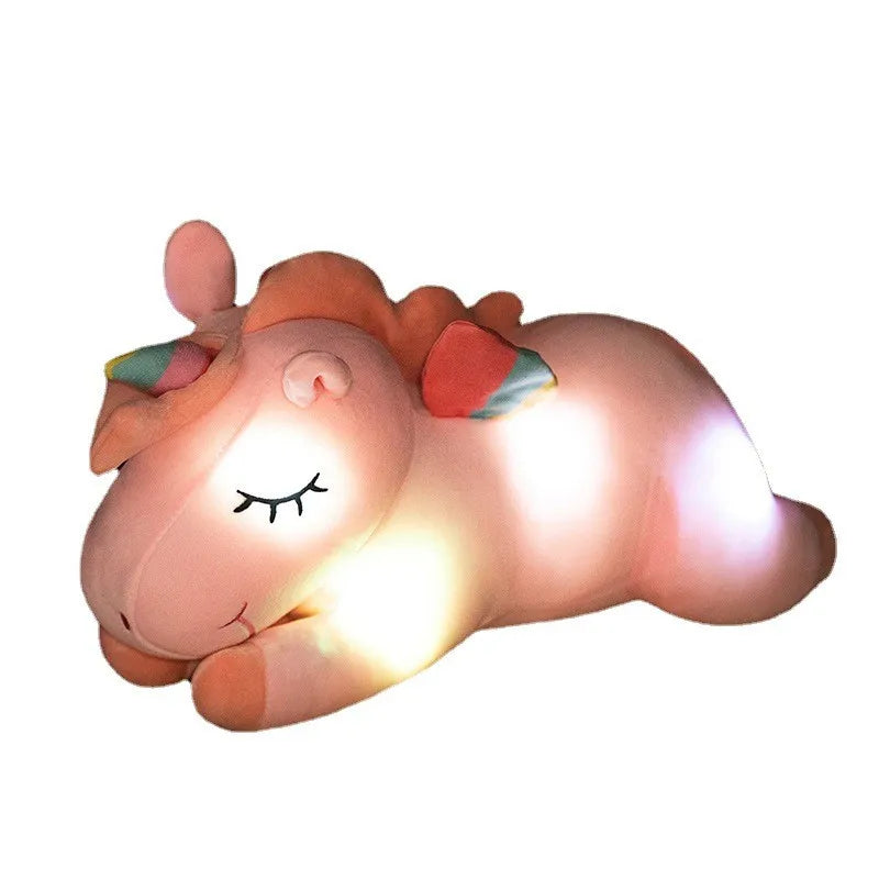 LED Soft Plush Toy_Lying unicorn pink