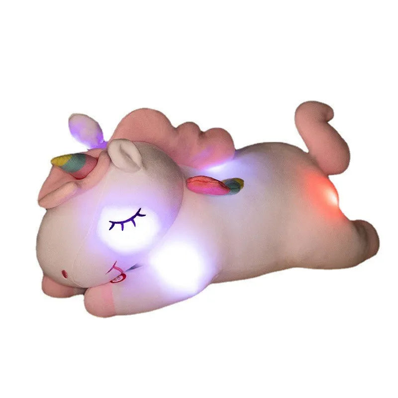 LED Soft Plush Toy_Lying unicorn white