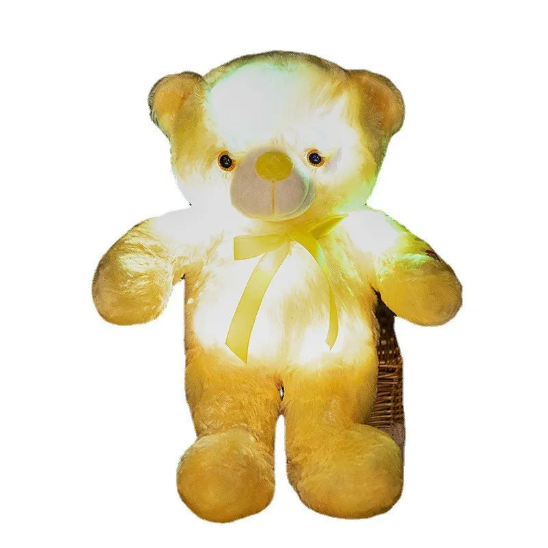 LED Soft Plush Toy_Ribbon bear yellow