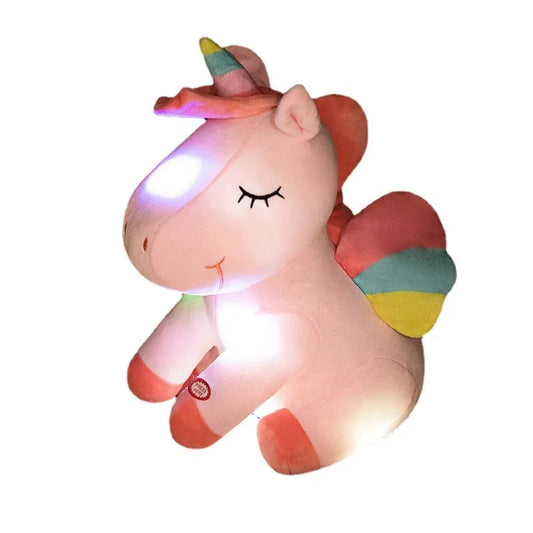 LED Soft Plush Toy_Sitting unicorn pink