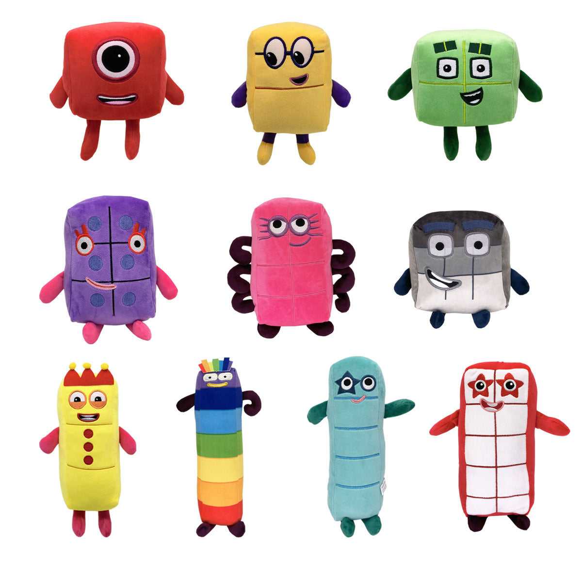 Number Blocks Plush Toys Set 1-10 Plush,10pcs Enlightenment Plush Toy for Boys and Girls