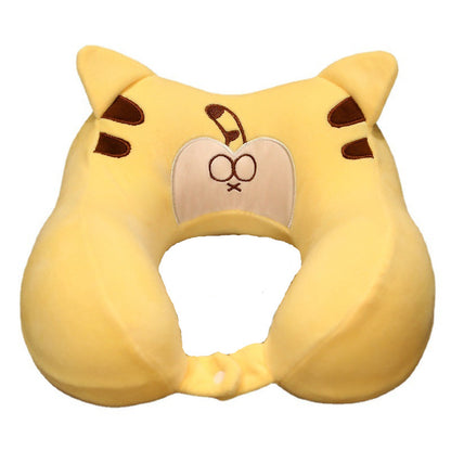 Cute animal memory foam U-shaped pillow plush toy airplane office travel pillow double hump structure