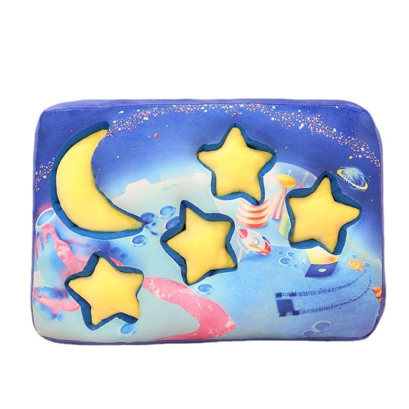 Picking the stars puzzle pillow plush toy