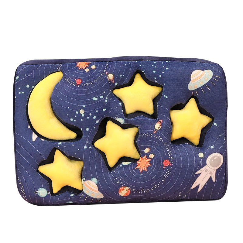 Picking the stars puzzle pillow plush toy