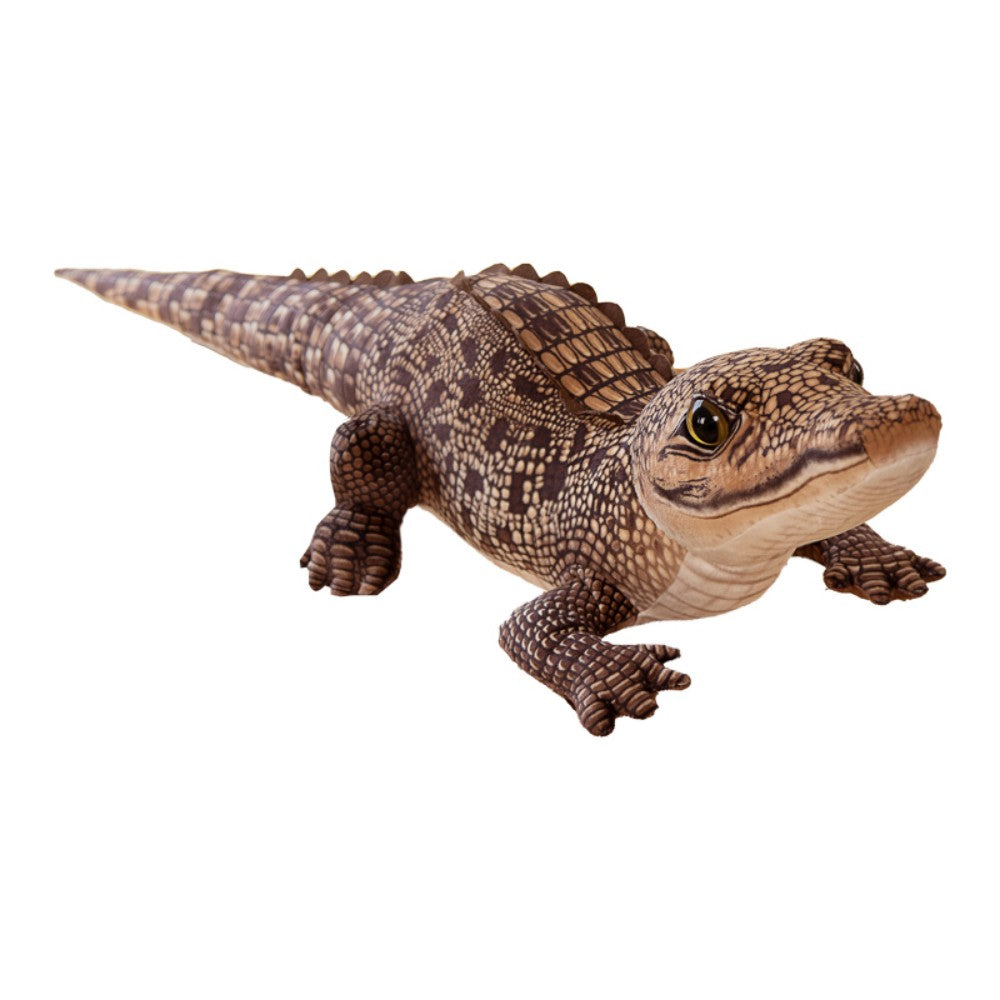 Simulation crocodile plush animal_light brown