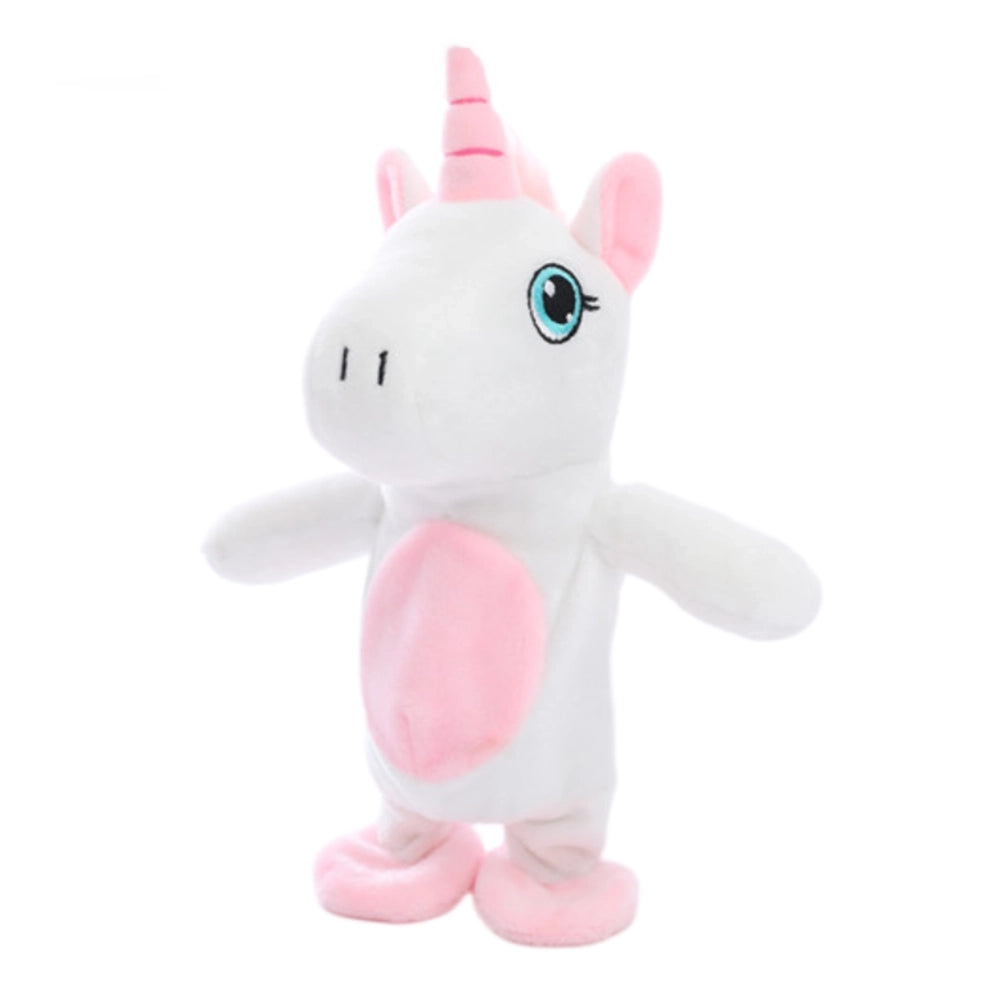 Talking Unicorn Stuffed Animal, Walking Sings and Repeats What You Say, 10"