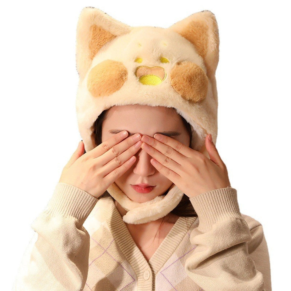 Winter cartoon cat hat plush toy