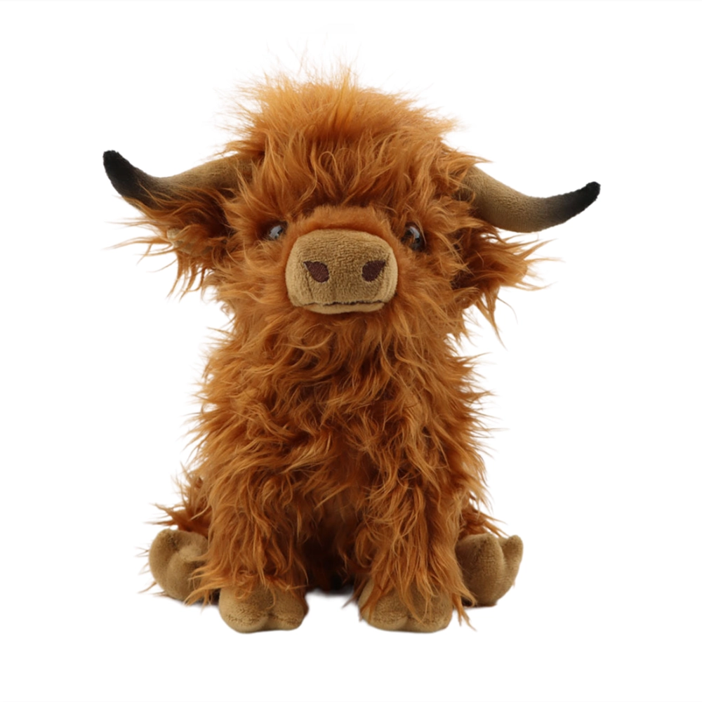 Highland Cow with Mooing Sound, Realistic Soft Cuddly Farm Toy, 25cm