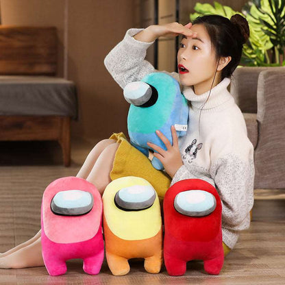 Among us Plush Toys (7.9 inches / 20 cm) Cute Plush Toys with protruding Eyes Popular Game Plush Doll (red)