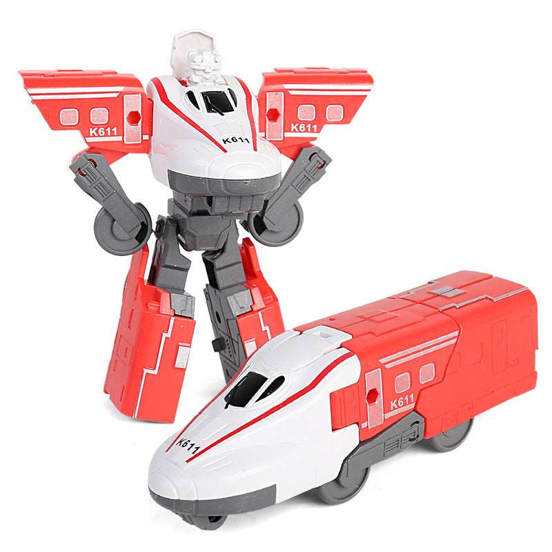 Children's toys 3-in-1 combined deformation car, train high-speed rail transformers robot puzzle model