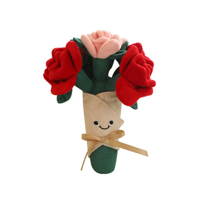 Cute Flower Bouquet Doll, Kawaii Smiling Flower Plush Stuffed Toy