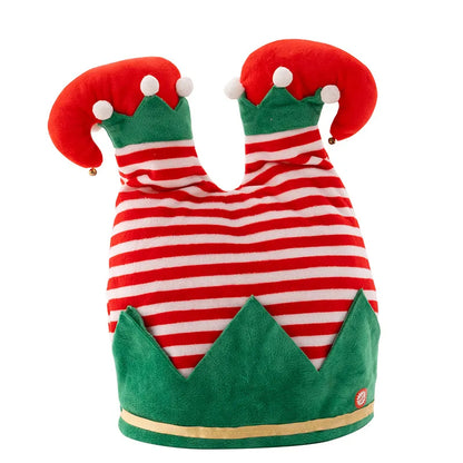 Christmas Colorful Decorative Dancing Santa Legs Inspired Hat Plush Toy