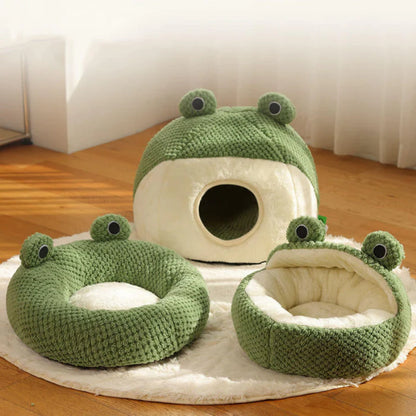 Frog Shape Pet Bed Cat Cave