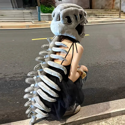 Realistic dinosaur skeleton costume, funny Halloween dinosaur stuffed animal