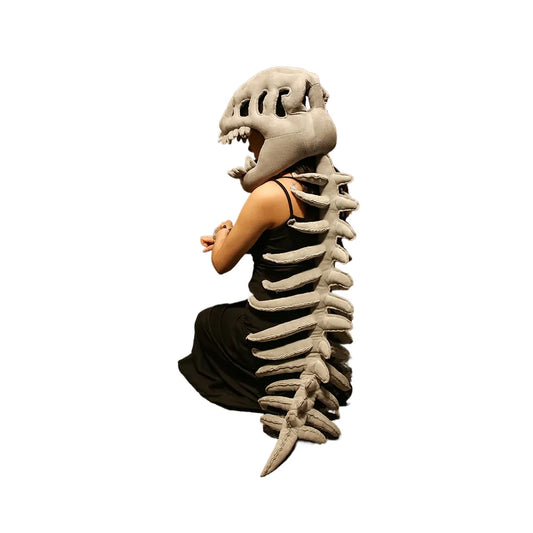 Realistic dinosaur skeleton costume, funny Halloween dinosaur stuffed animal
