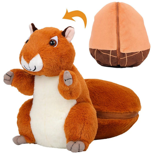 Nut Flips into a Squirrel Stuffed Animal, 25cm (10 inches 0.3kg)