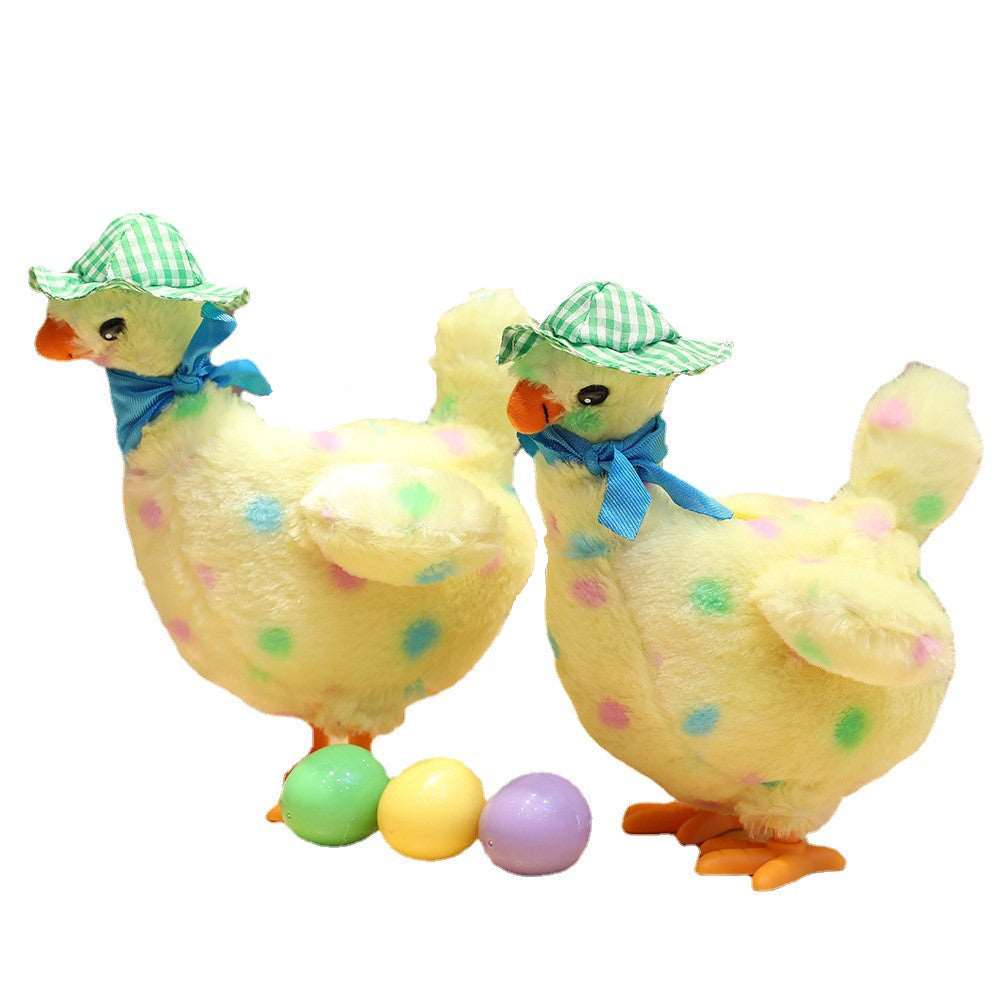 Chicken Laying Egg Toy Electric Plush Crazy Chick Laying Eggs Doll with Sound Music for Boys and Girls