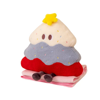 cake stuffed animal Pillow_red with blanket