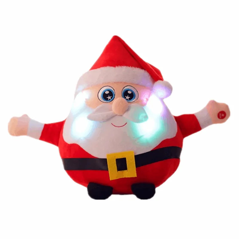 Figura musical animada de reno para niños, muñeco de peluche de peluche suave, se ilumina cantando, figuritas de Navidad, decoraciones, juguetes para niños, regalo de cumpleaños