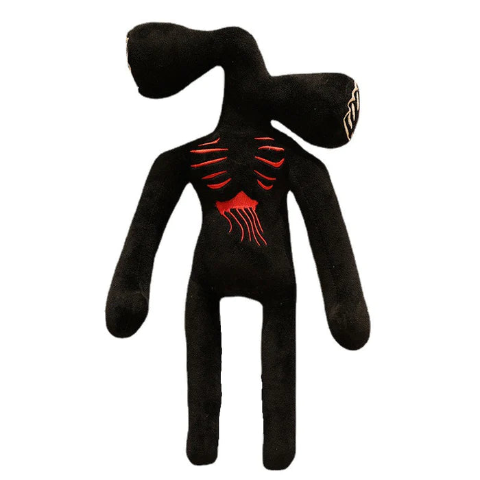 12 inches Siren Head Plush Toys Halloween Thanksgiving Christmas Party Boys and Girls Gift (Black)