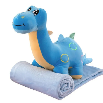 Dinosaur Stuffed Animal Throw Pillow and Fleece Blanket Combo