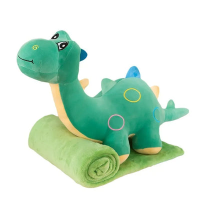 Dinosaur Stuffed Animal Throw Pillow and Fleece Blanket Combo