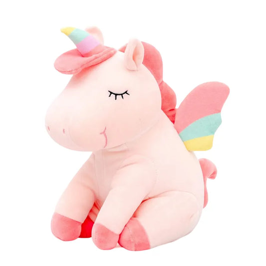 Unicorn Stuffed Animal Plush with Rainbow Wings Pink 20 Inches