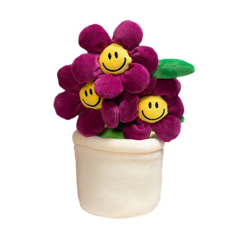 Sun Flower Smiling Face Flower Creative Stuffed Plants Plush Toy,11.8 Inch