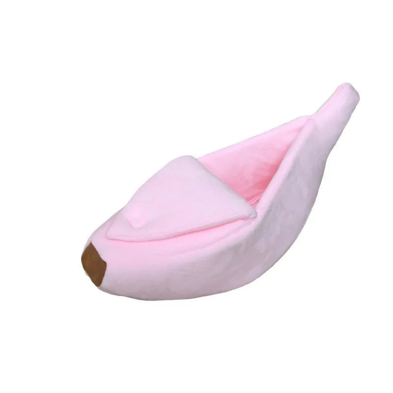 Banana Shaped Cat Bed, Warm Soft Pet Bed Suitable for Cats, Rabbits and Puppies