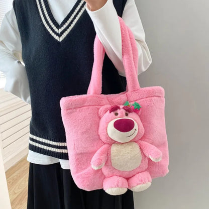 Cartoon  plush handbag cute Bear Storage bag, 10inch