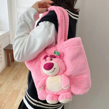 Cartoon  plush handbag cute Bear Storage bag, 10inch