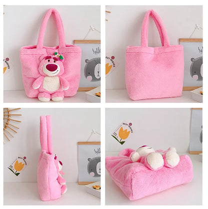 Cartoon  plush handbag cute Bear Storage bag, 10inch