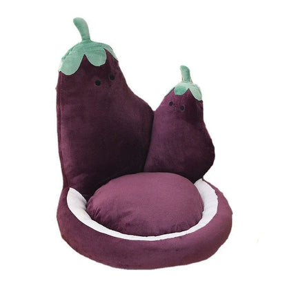 Cartoon Fruit Seat Cushion_purple eggplant