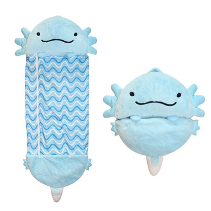 Monster pillow and sleeping bag plush animal toy, comfortable, compact and easy to fold