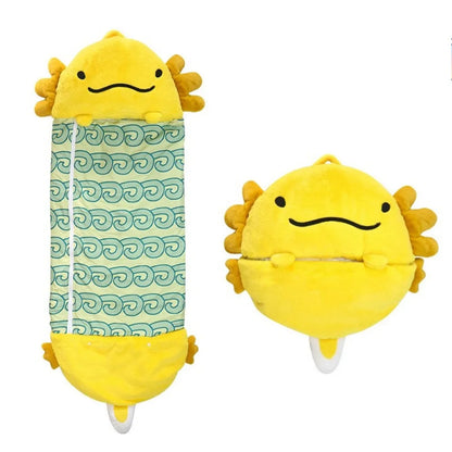 Monster pillow and sleeping bag plush animal toy, comfortable, compact and easy to fold