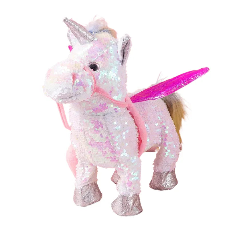 unicorn electric plush toy white