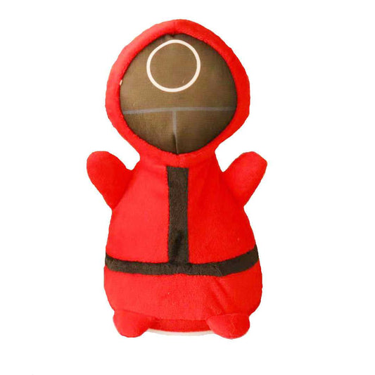 The squid game，Red soldier with the same electric hitting decompression plush toy